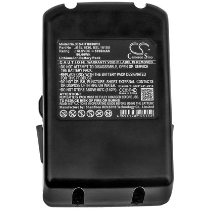 18.0V, 5000mAh, Li-ion Battery fits Hitachi, 18dl, C 18dsl, 90Wh