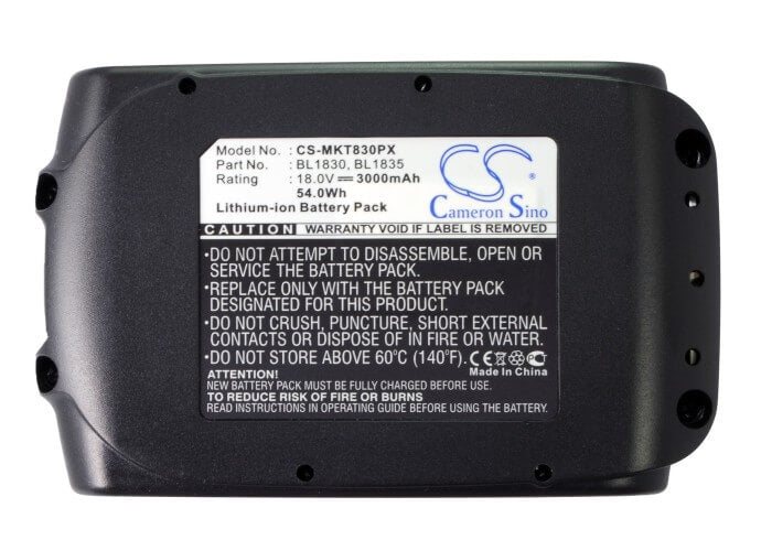 18.0V, 3000mAh, Li-ion Battery fits Makita, Bbo180, Bbo180z, 54Wh