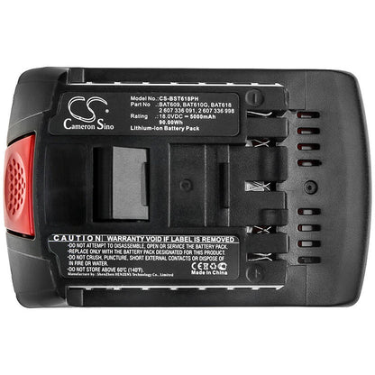 18.0V, 5000mAh, Li-ion Battery fits Bosch, 17618, 17618-01, 90Wh