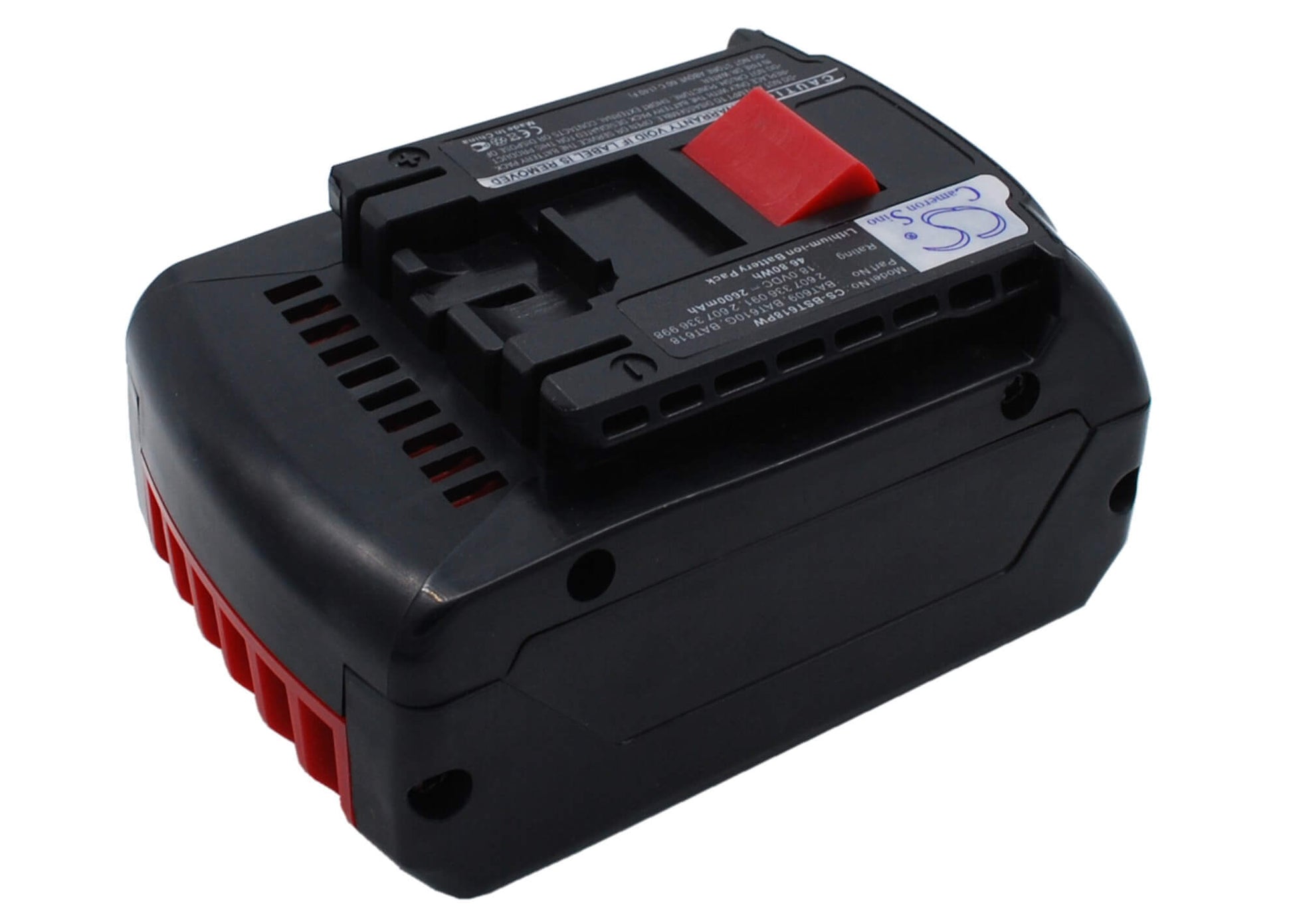 18.0V, 2600mAh, Li-ion Battery fits Bosch, 17618, 17618-01, 46.8Wh