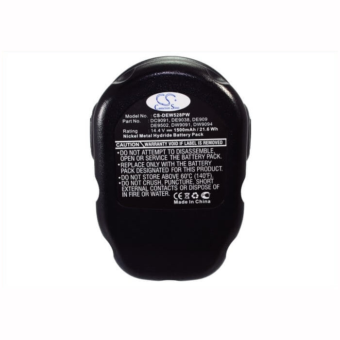 Black, 14.4V, 1500mAh, Ni-MH Battery fits Dewalt, Dc528 Flashlight, Dc551ka, 21.6Wh