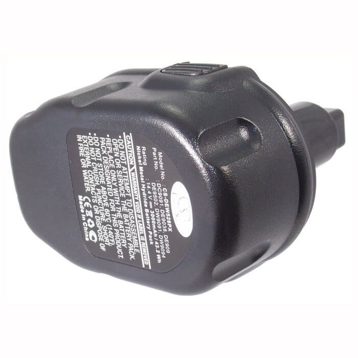 Black, 14.4V, 3000mAh, Ni-MH Battery fits Dewalt, Dc528 Flashlight, Dc551ka, 43.2Wh