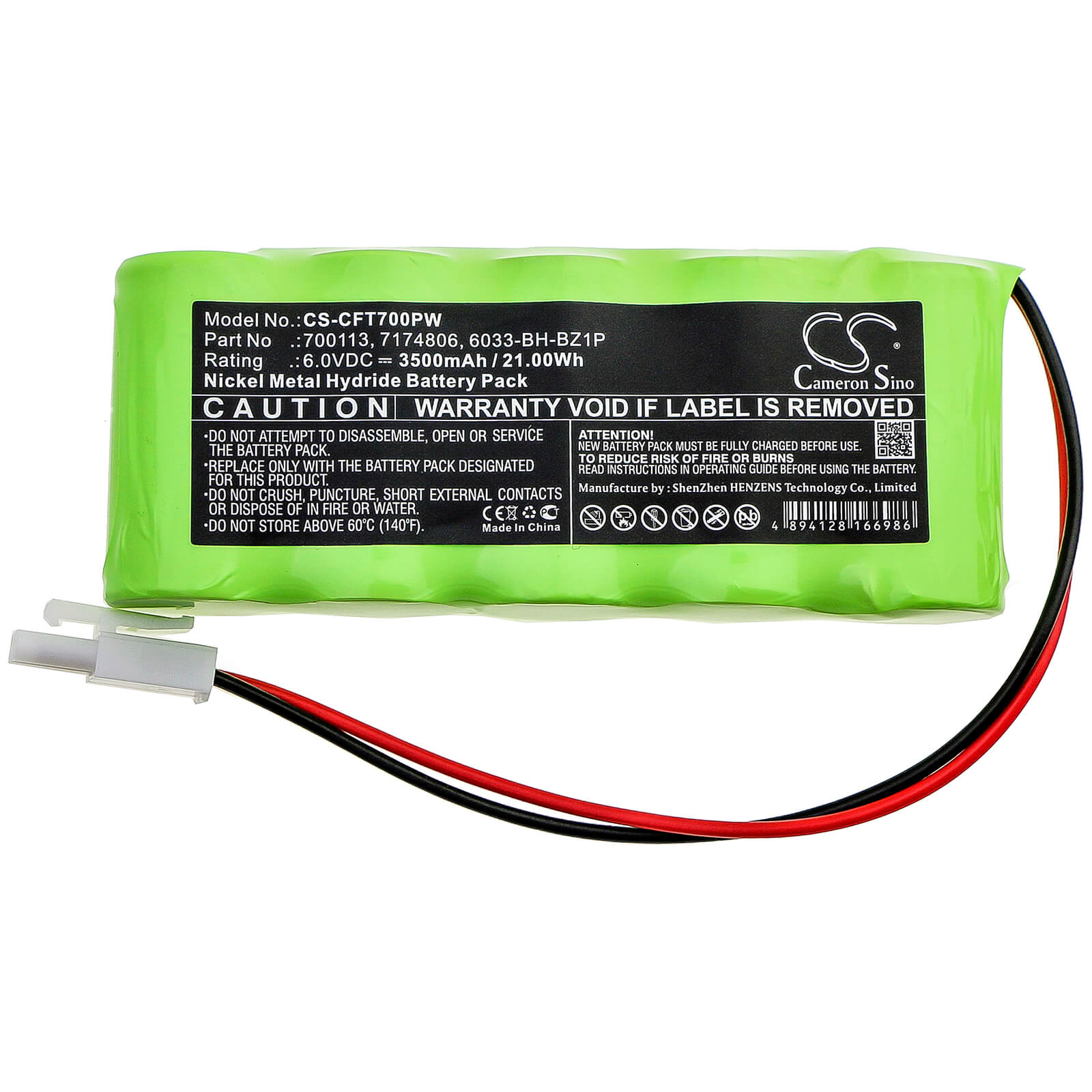 6.0V, 3500mAh, Ni-MH Battery fits Craftsman, 240.74801, 21Wh