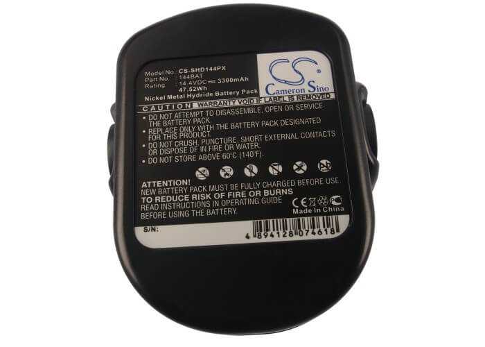 14.4V, 3300mAh, Ni-MH Battery fits Skil, 144vxt, 2565, 47.52Wh