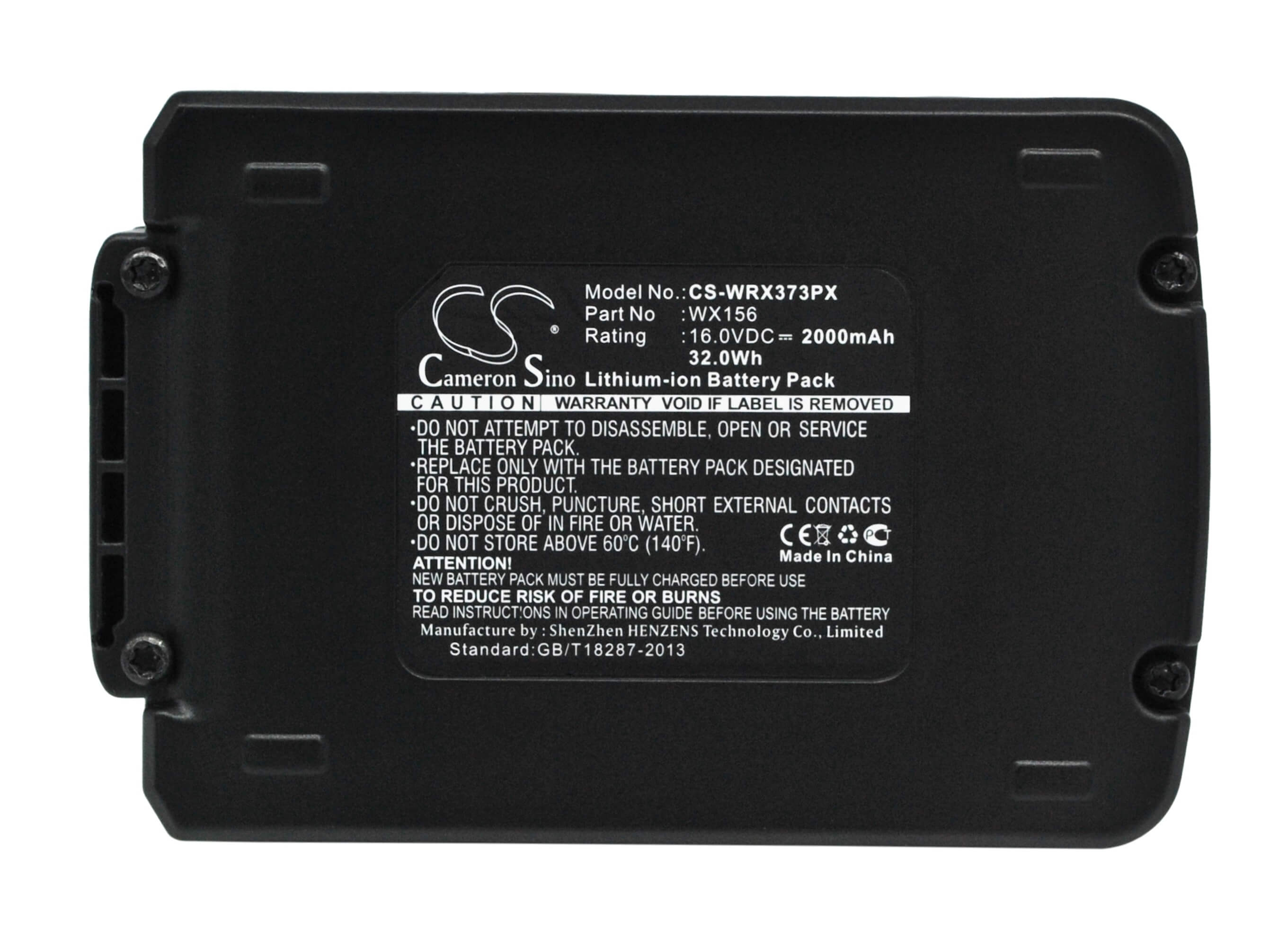 16.0V, 2000mAh, Li-ion Battery fits Worx, Brushless Impact 20v Max Drill, Wa3527, 32Wh