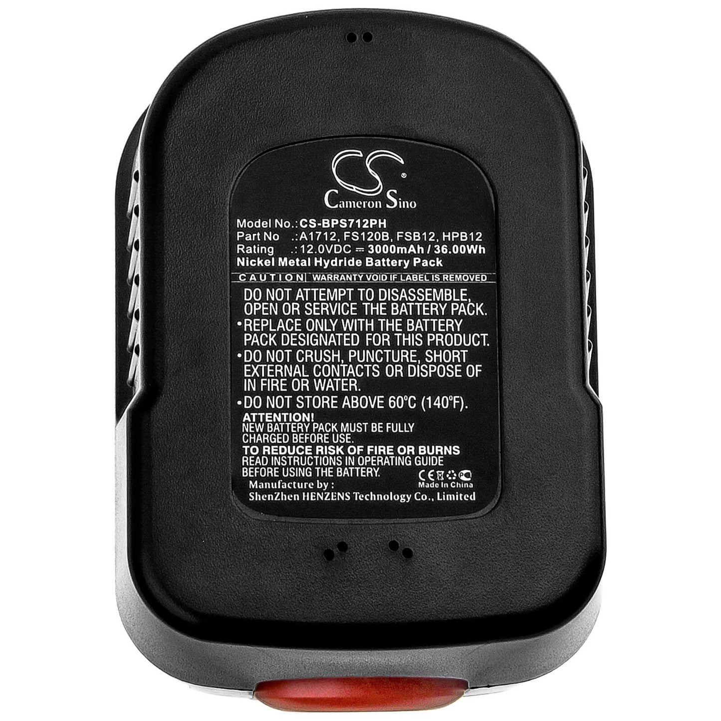 12.0V, 3000mAh, Ni-MH Battery fits Firestorm, Fs1200d, Fs1200d-2, 36Wh