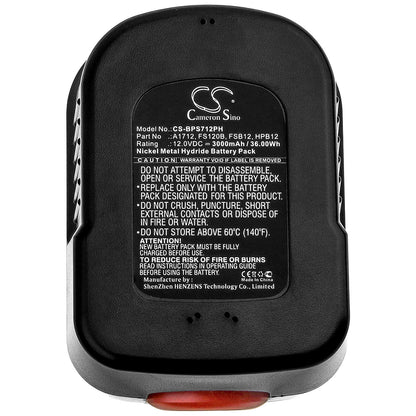 12.0V, 3000mAh, Ni-MH Battery fits Firestorm, Fs1200d, Fs1200d-2, 36Wh