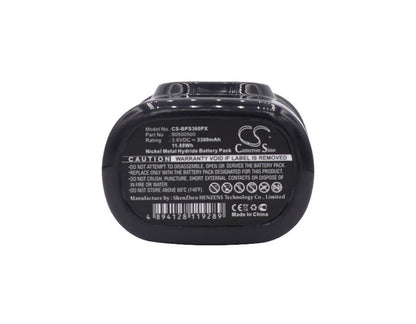 3.6V, 3300mAh, Ni-MH Battery fits Black & Decker, Fs360, Fs360 Type 1, 11.88Wh