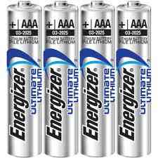 4 x energizer ultimate aaa lithium 1.5 volt battery