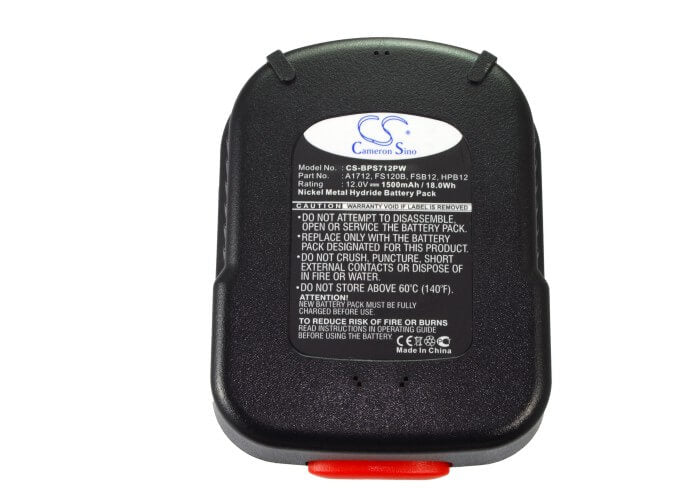 12.0V, 1500mAh, Ni-MH Battery fits Firestorm, Fs1200d, Fs1200d-2, 18Wh