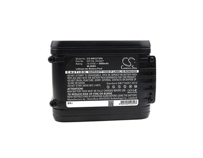 16.0V, 5000mAh, Li-ion Battery fits Worx, Brushless Impact 20v Max Drill, Wa3527, 80Wh