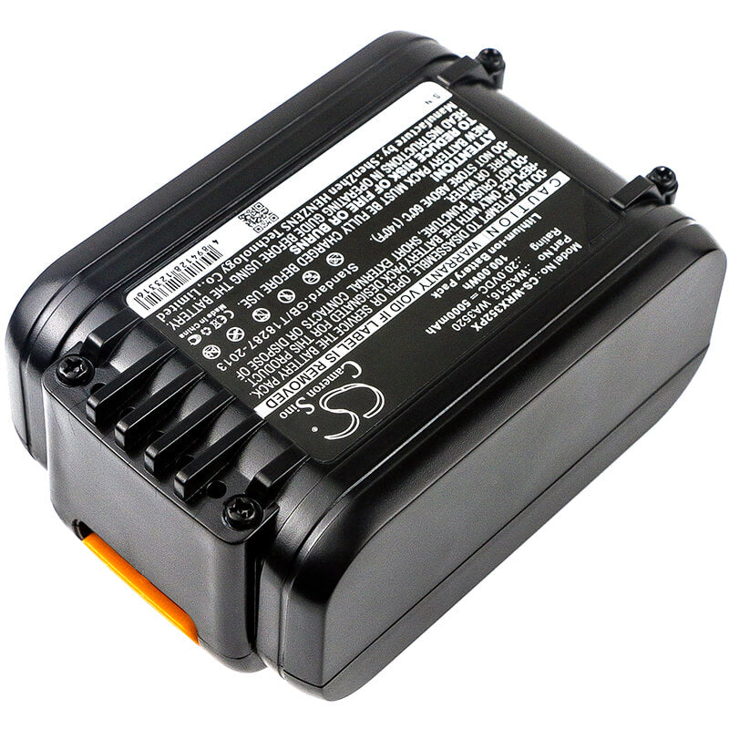 20.0V, 5000mAh, Li-ion Battery fits Worx, Rd2871, Rd2872, 100Wh