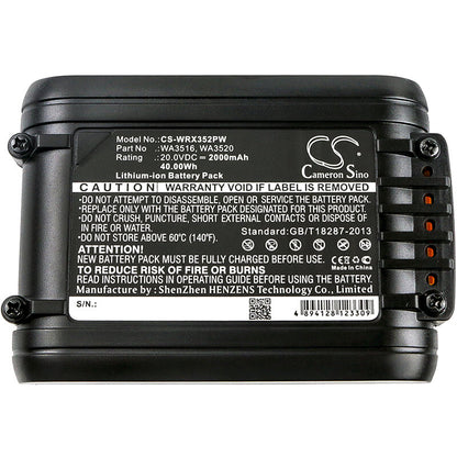 20.0V, 2000mAh, Li-ion Battery fits Rockwell, Rd2865, 40Wh