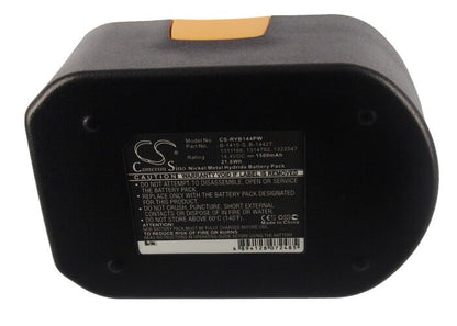 14.4V, 1500mAh, Ni-MH Battery fits Ryobi, Cbi1442d, Cdl1441p, 21.6Wh