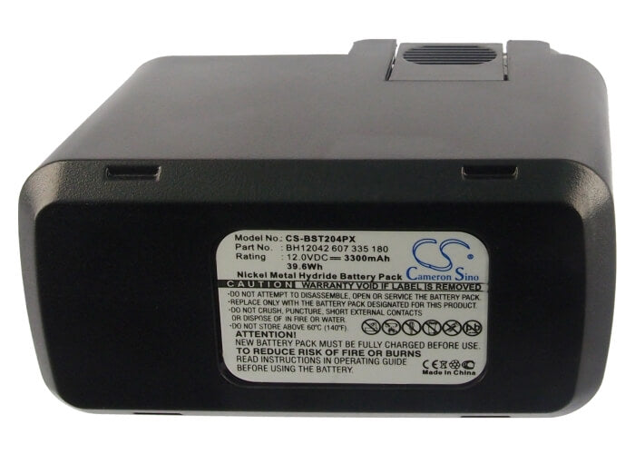 12.0V, 3300mAh, Ni-MH Battery fits Bosch, Gbm 12ve, Gbm 12vebs, 39.6Wh