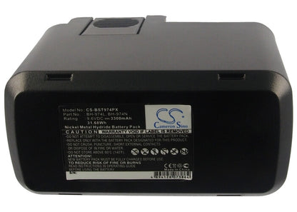 9.6V, 3300mAh, Ni-MH Battery fits Skil, 3000vsrk, 3100, 31.68Wh