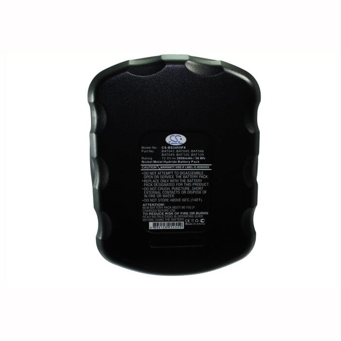 12.0V, 3000mAh, Ni-MH Battery fits Bosch, 22612, 23612, 36Wh