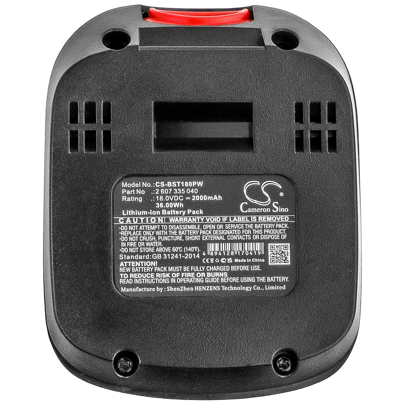 18.0V, 2000mAh, Li-ion Battery fits Bosch, Advancedcut 18, Advanceddrill 18, 36Wh