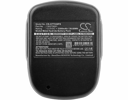 12.0V, 3300mAh, Ni-MH Battery fits Craftsman, 11538, 315.11538, 39.6Wh