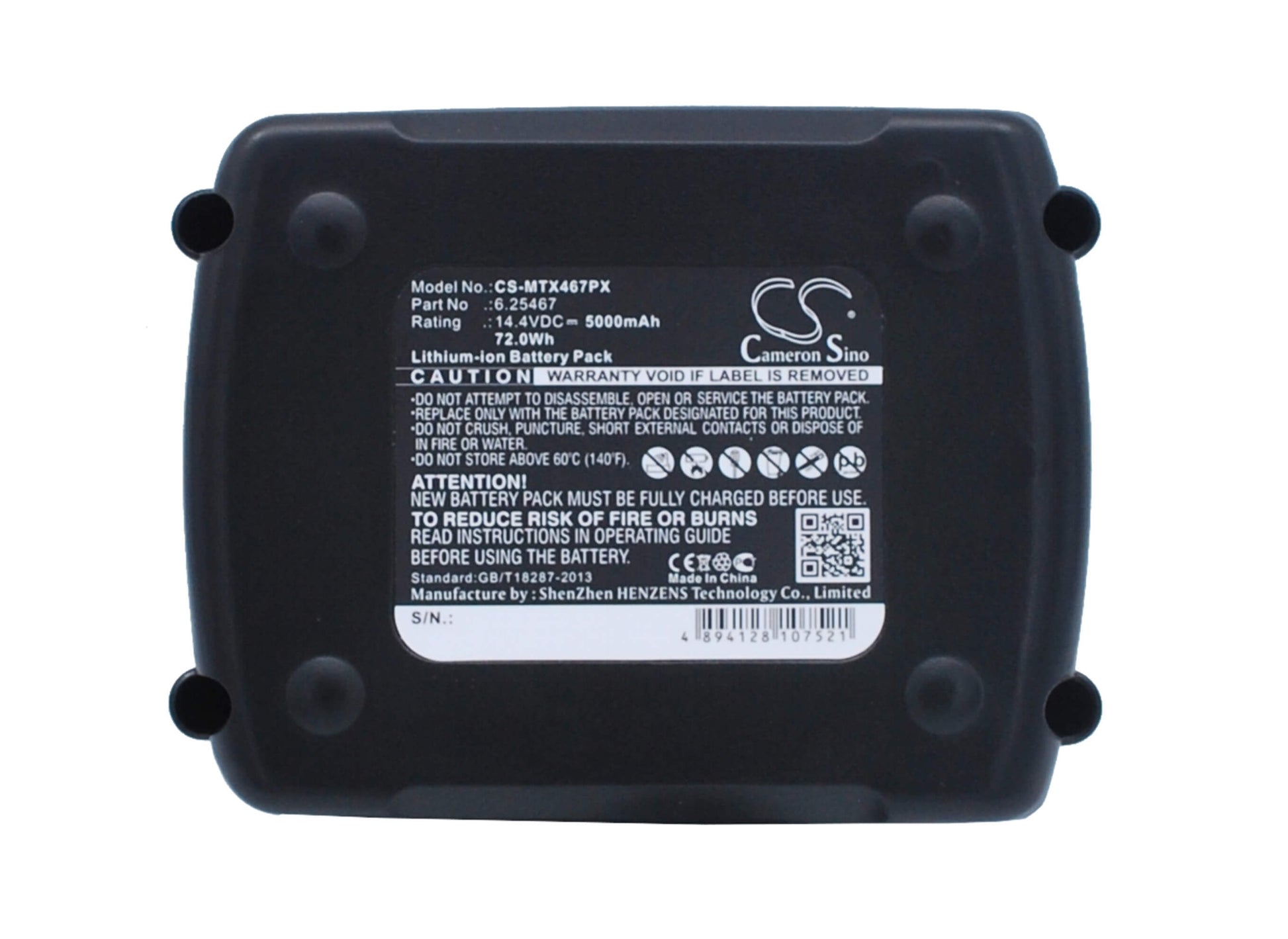 14.4V, 5000mAh, Li-ion Battery fits Metabo, Bs 14.4 6.02105.50, Bs 14.4 6.02105.51, 72Wh