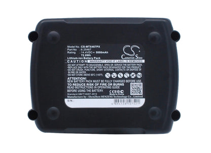 14.4V, 5000mAh, Li-ion Battery fits Metabo, Bs 14.4 6.02105.50, Bs 14.4 6.02105.51, 72Wh