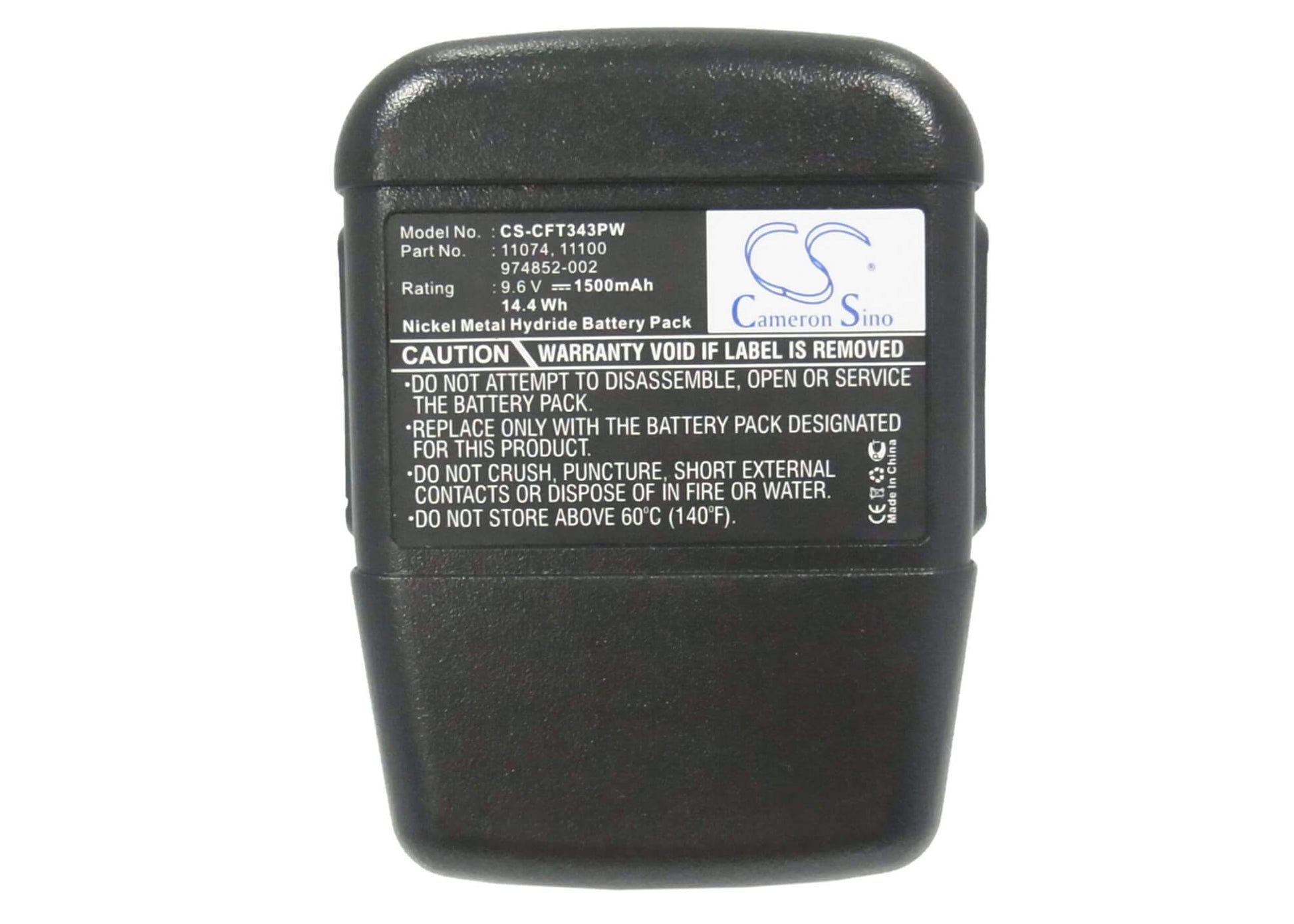 9.6V, 1500mAh, Ni-MH Battery fits Craftsman, 11343, 315.22189, 14.4Wh