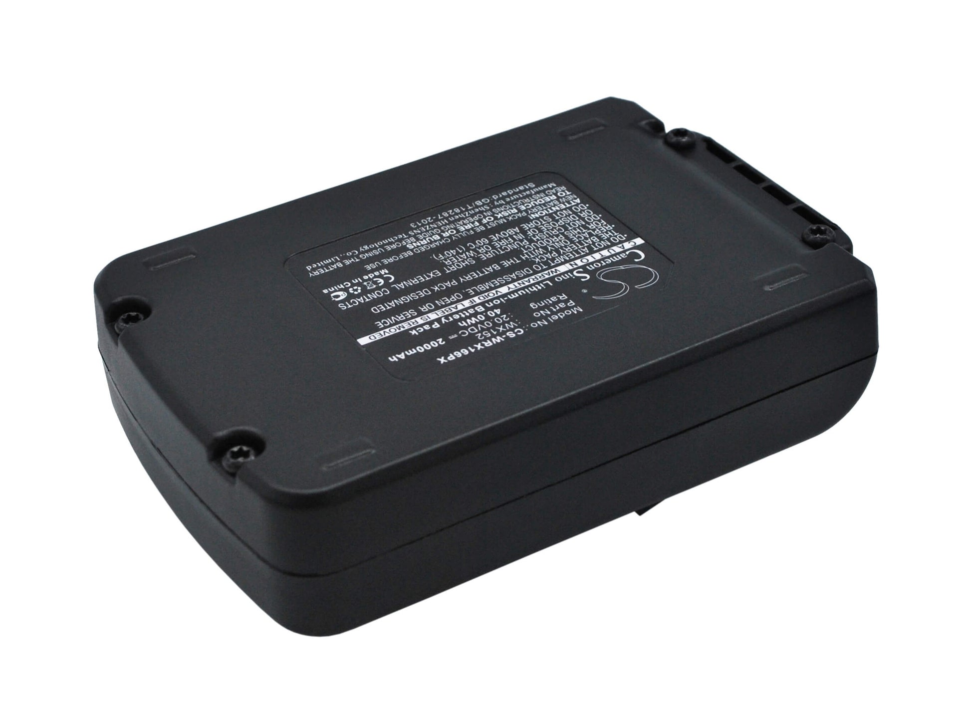 20.0V, 2000mAh, Li-ion Battery fits Worx, Wa3503, Wa3528, 40Wh