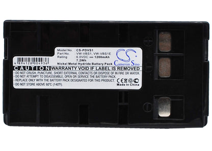 Printer 6.0V, 1200mAh, Ni-MH Battery fits Panasonic, Ag3, Agbp15, 7.2Wh