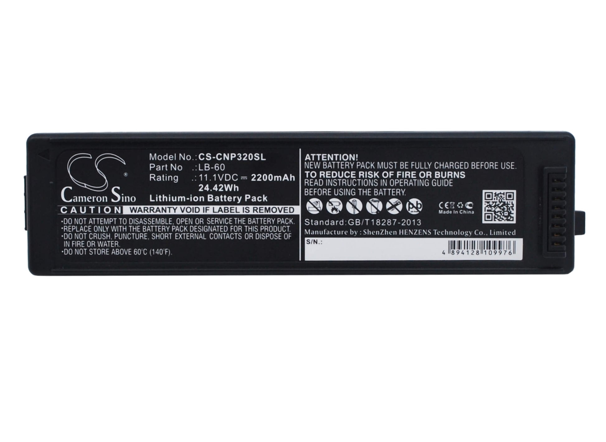 11.1V, 2200mAh, Li-ion Battery fits Canon, Lk-62, Pixma I260, 24.42Wh