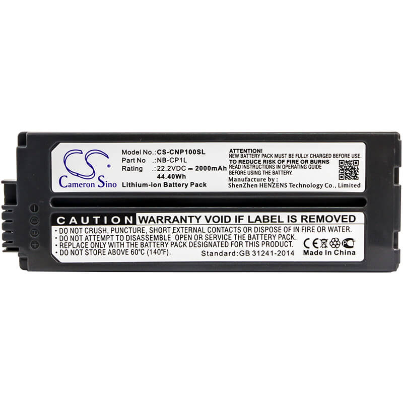 22.2V, 2000mAh, Li-ion Battery fits Canon, Selphy Cp- 500, Selphy Cp-100, 44.4Wh