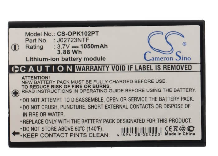 3.7V, 1050mAh, Li-ion Battery fits Optoma, Bb-lio37b, Bb-pk12alis, 3.885Wh