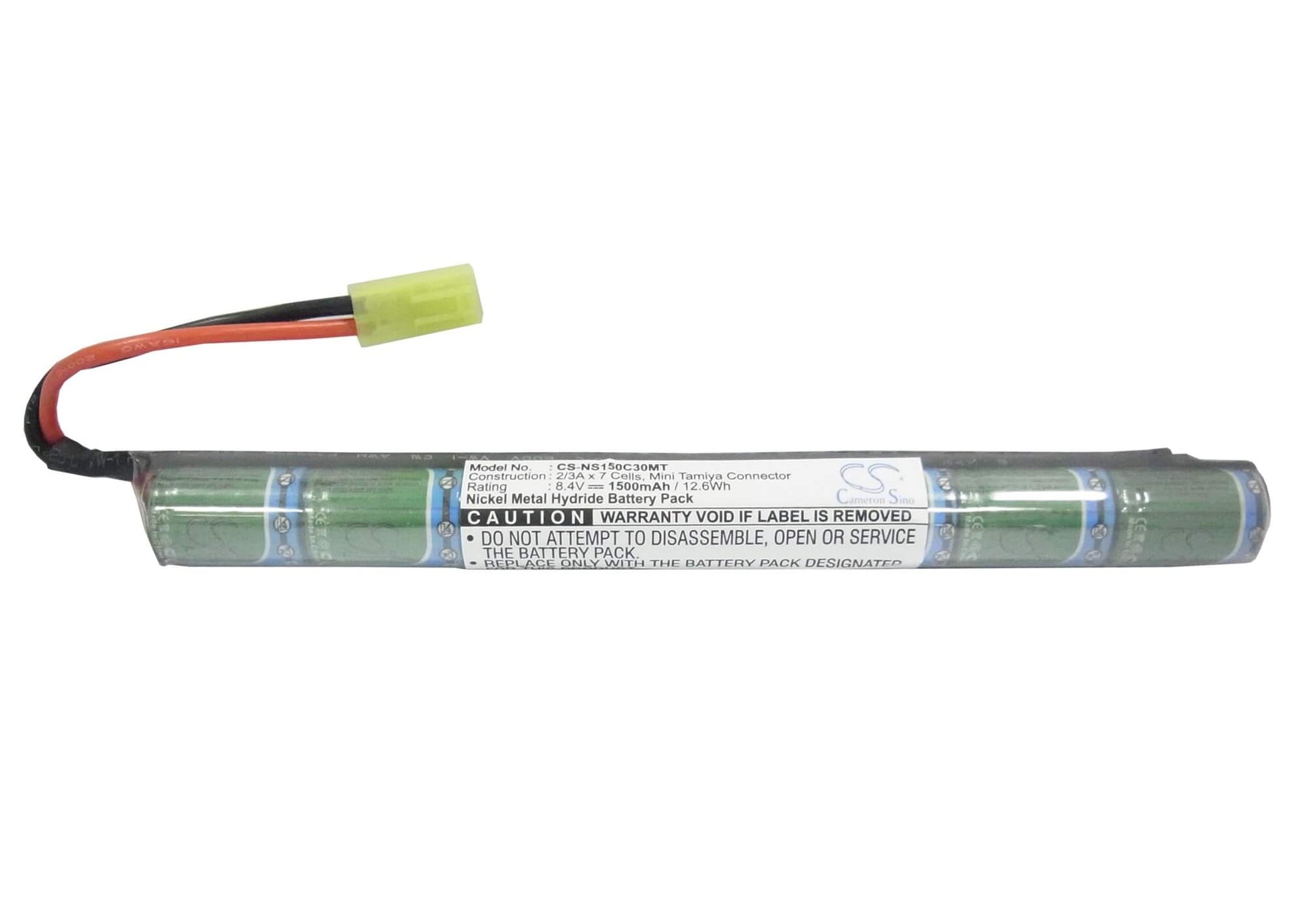 8.4V, 1500mAh, Ni-MH Battery fits Cameron Sino, RC Airsoft Cs-ns150c30mt, 12.6Wh