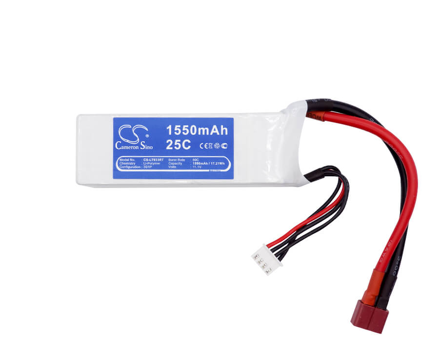 11.1V, 1550mAh, Li-Polymer Battery fits Cameron Sino, RC Cars Cs-lt933rt, 17.205Wh