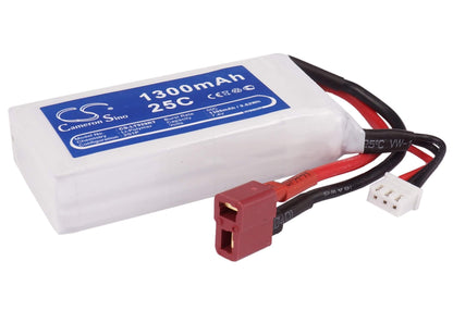 7.4V, 1300mAh, Li-Polymer Battery fits Cameron Sino, RC Cars Cs-lt929rt, 9.62Wh