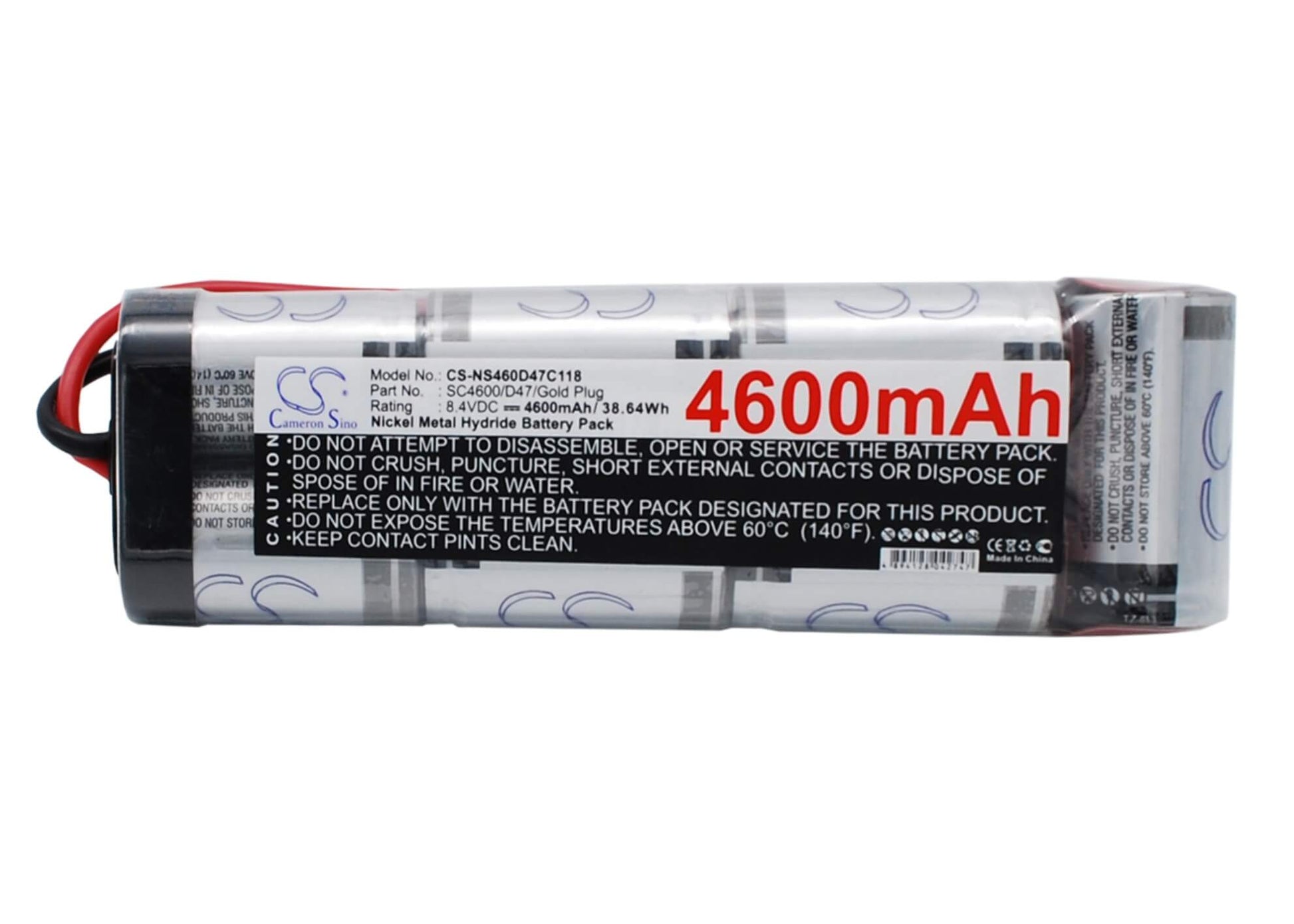 8.4V, 4600mAh, Ni-MH Battery fits Cameron Sino, RC Cars Cs-ns460d47c118, 38.64Wh