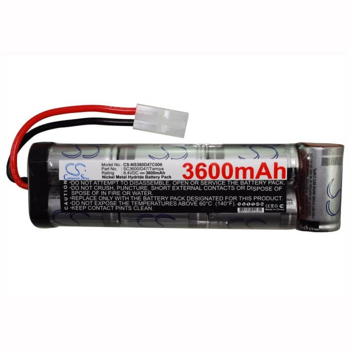 8.4V, 3600mAh, Ni-MH Battery fits Cameron Sino, RC Cars Cs-ns360d47c006, 30.24Wh