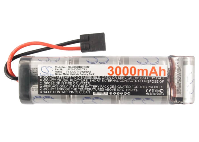 8.4V, 3000mAh, Ni-MH Battery fits Cameron Sino, RC Cars Cs-ns300d47c012, 25.2Wh