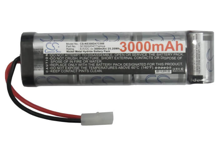 8.4V, 3000mAh, Ni-MH Battery fits Cameron Sino, RC Cars Cs-ns300d47c006, 25.2Wh