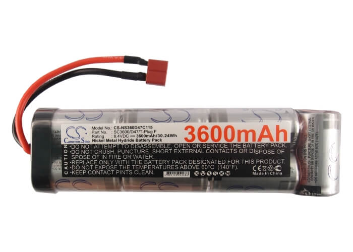 8.4V, 3600mAh, Ni-MH Battery fits Cameron Sino, RC Cars Cs-ns360d47c115, 30.24Wh