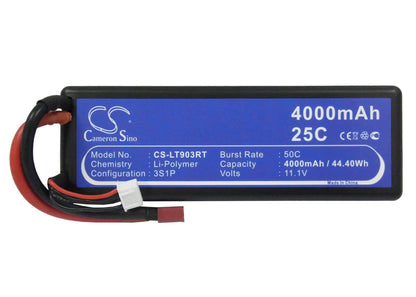 11.1V, 4000mAh, Li-Polymer Battery fits Cameron Sino, RC Cars Cs-lt903rt, 44.4Wh