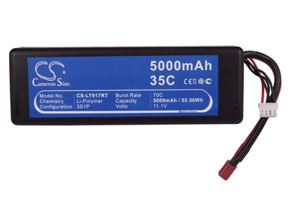 11.1V, 5000mAh, Li-Polymer Battery fits Cameron Sino, RC Cars Cs-lt917rt, 55.5Wh
