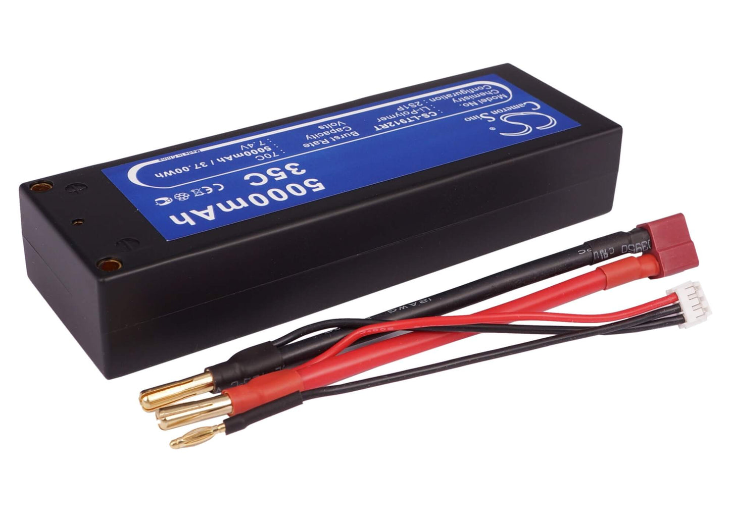 7.4V, 5000mAh, Li-Polymer Battery fits Cameron Sino, RC Cars Cs-lt912rt, 37Wh