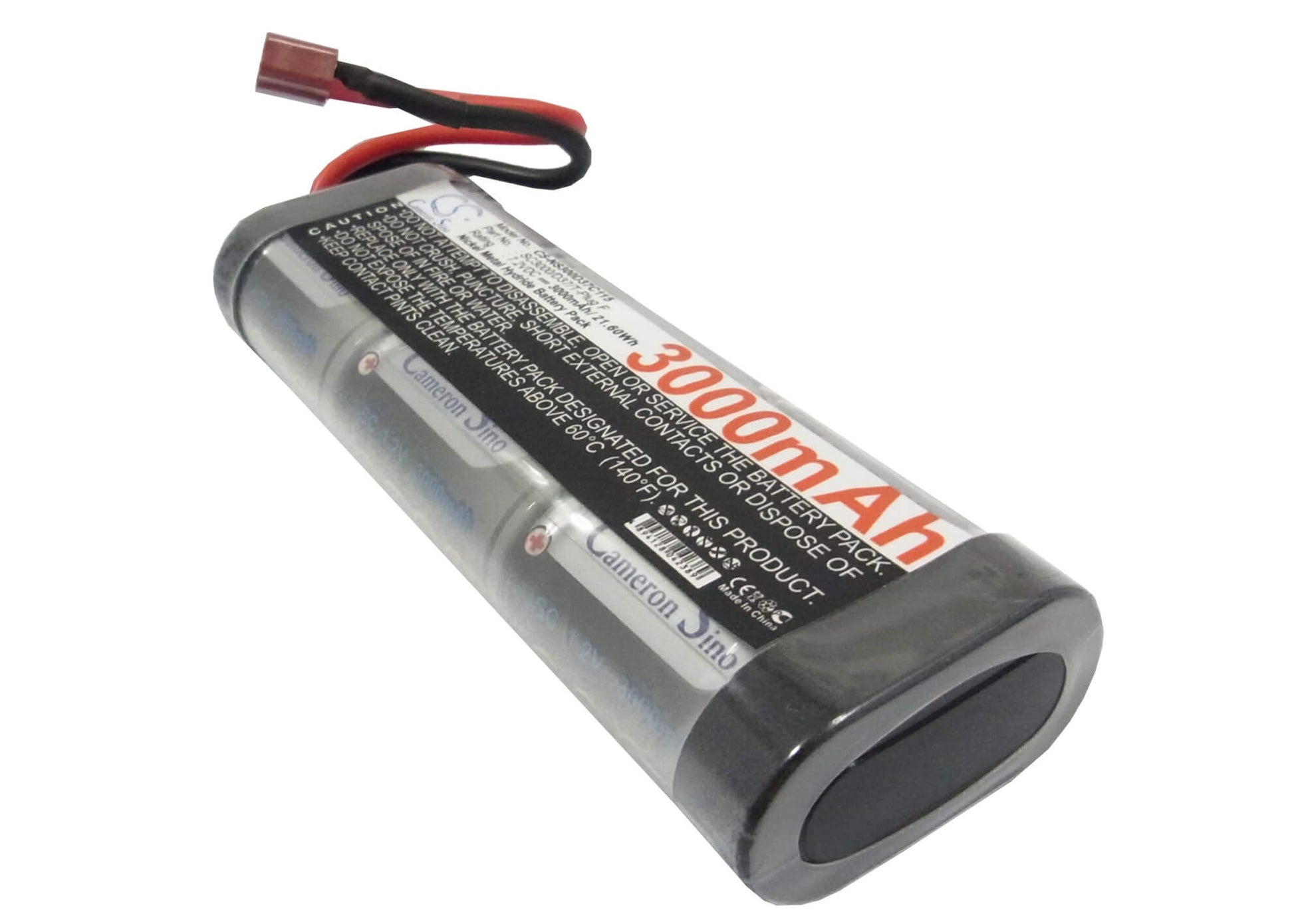 7.2V, 3000mAh, Ni-MH Battery fits Cameron Sino, RC Cars Cs-ns300d37c115, 21.6Wh
