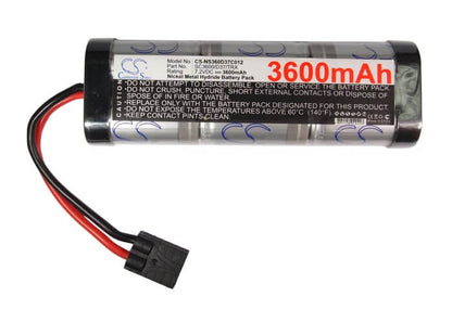 7.2V, 3600mAh, Ni-MH Battery fits Cameron Sino, RC Cars Cs-ns360d37c012, 25.92Wh