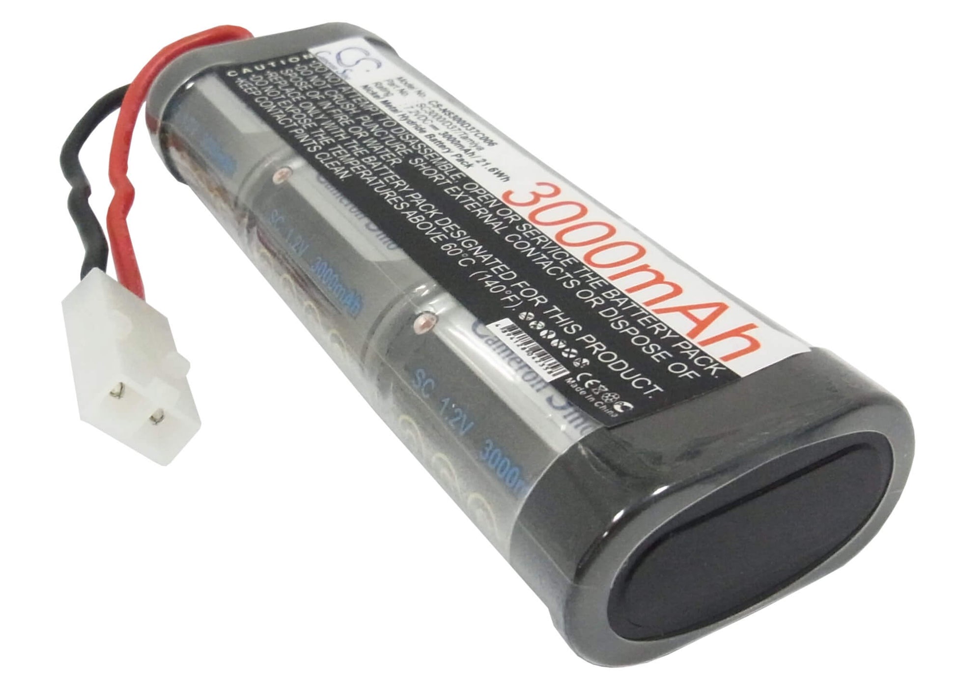 7.2V, 3000mAh, Ni-MH Battery fits Irobot, RC Cars 13501, Looj, 21.6Wh
