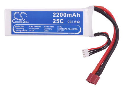 11.1V, 2200mAh, Li-Polymer Battery fits Cameron Sino, RC Cars Cs-lt944rt, 24.42Wh