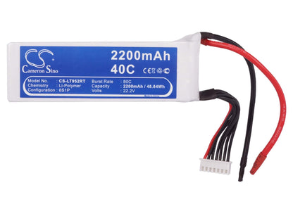 22.2V, 2200mAh, Li-Polymer Battery fits Cameron Sino, RC Cars Cs-lt952rt, 48.84Wh