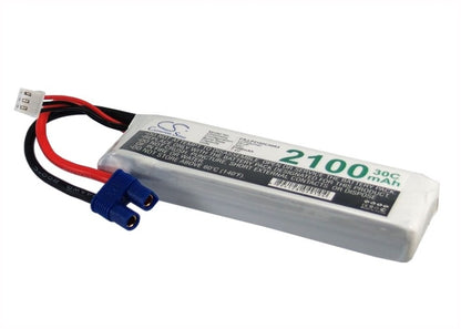 7.4V, 2100mAh, Li-Polymer Battery fits Cameron Sino, RC Cars Cs-lp2102c30r3, 15.54Wh