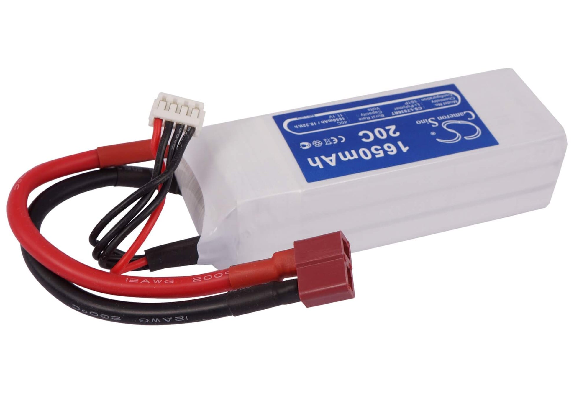 11.1V, 1650mAh, Li-Polymer Battery fits Cameron Sino, RC Fpv Cs-lt936rt, 18.315Wh