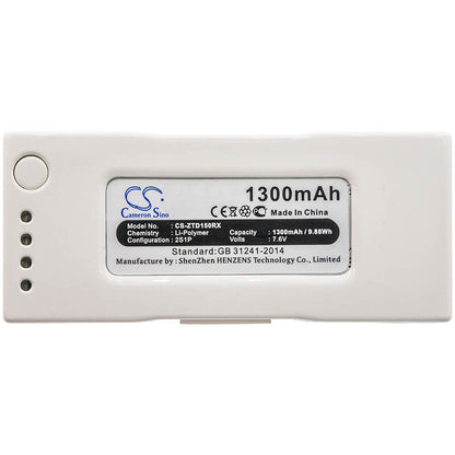 7.6V, 1300mAh, Li-Polymer Battery fits Zerotech, RC Fpv D150, Dobby Pocket Selfie Drone, 9.88Wh